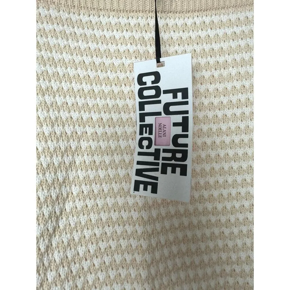 Future Collective Collab Cream/White Crochet Mini Skirt Checkered XXL, NWT